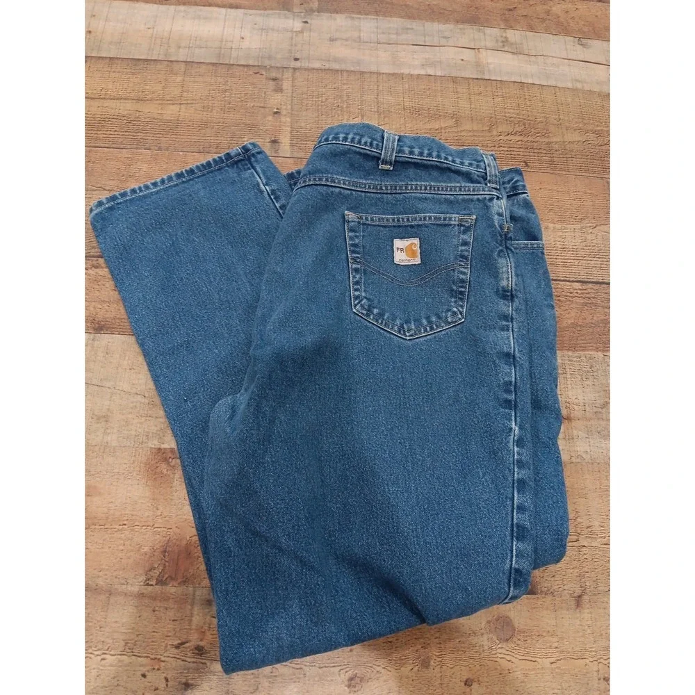 Carhartt FR Jeans Men 44x34 Flame Resistant HRC2 Workwear 280-83 Denim (2608)